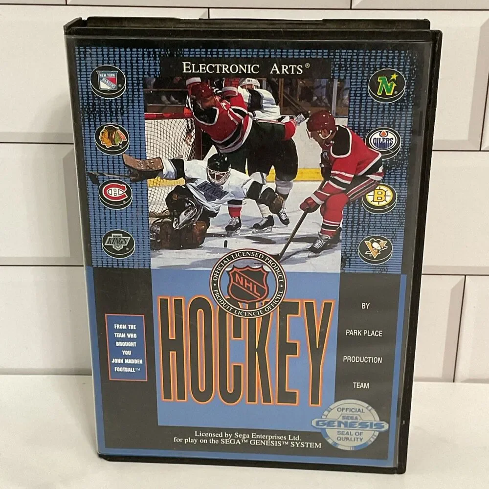 Vintage NHL Hockey Sega Genesis, 1991 With Book. Used. Untested